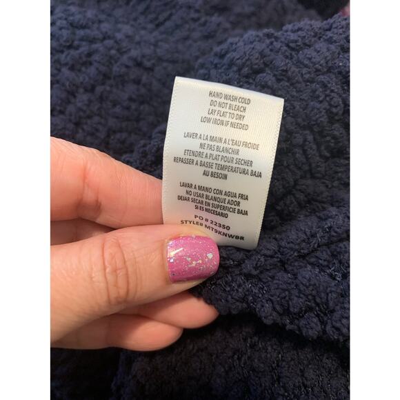 Bobeau Blue Popcorn Turtleneck Sweater size Large - Picture 4 of 11